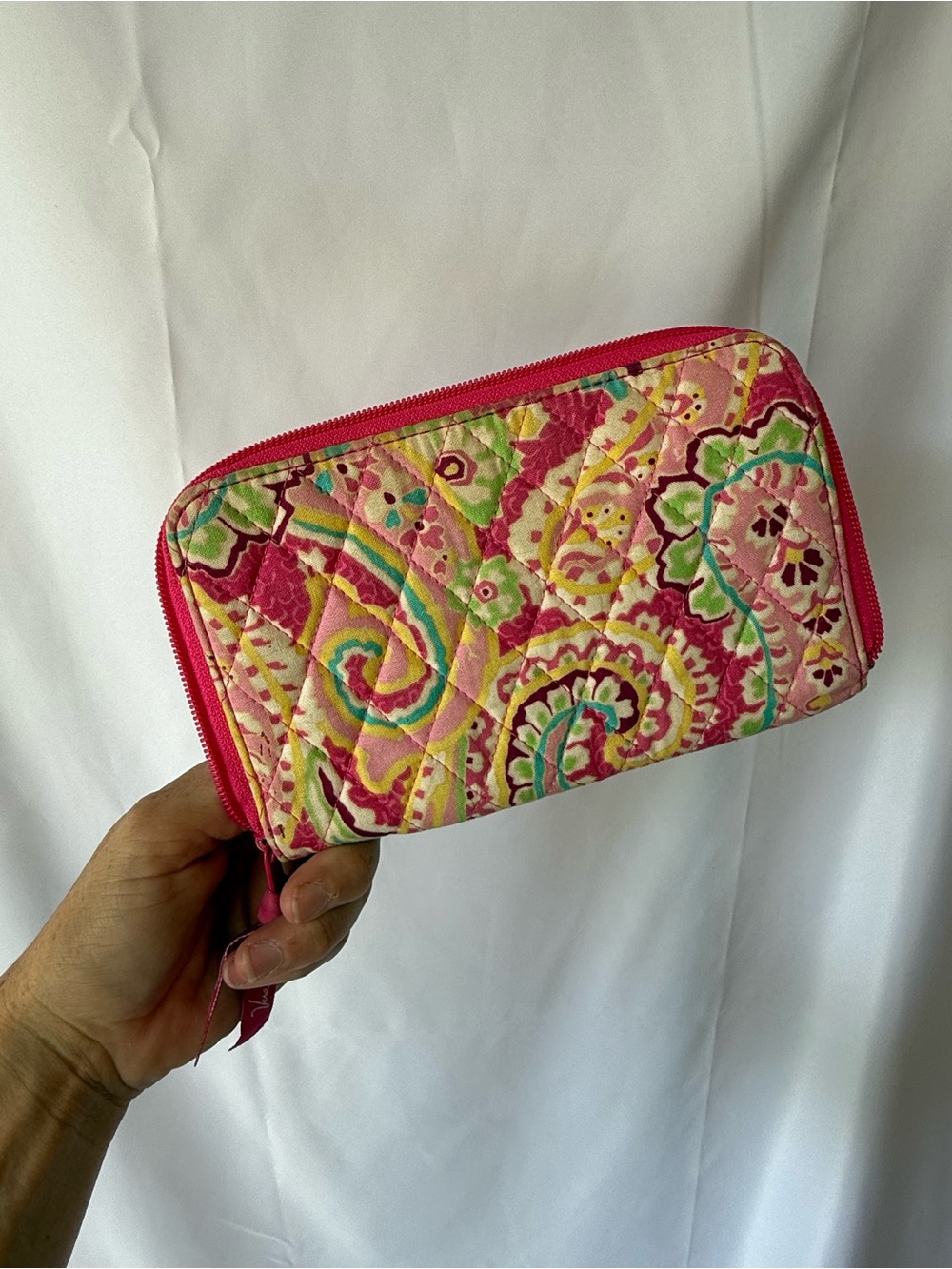 Vera Bradley Large Zip Travel Organizer Wallet Capri Melon - Picture 3 of 3